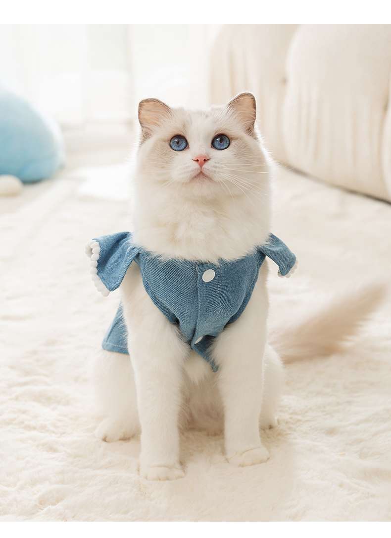 猫 洋服 | 猫用フリル付きライトグリーンワンピース